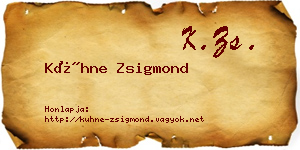 Kühne Zsigmond névjegykártya
